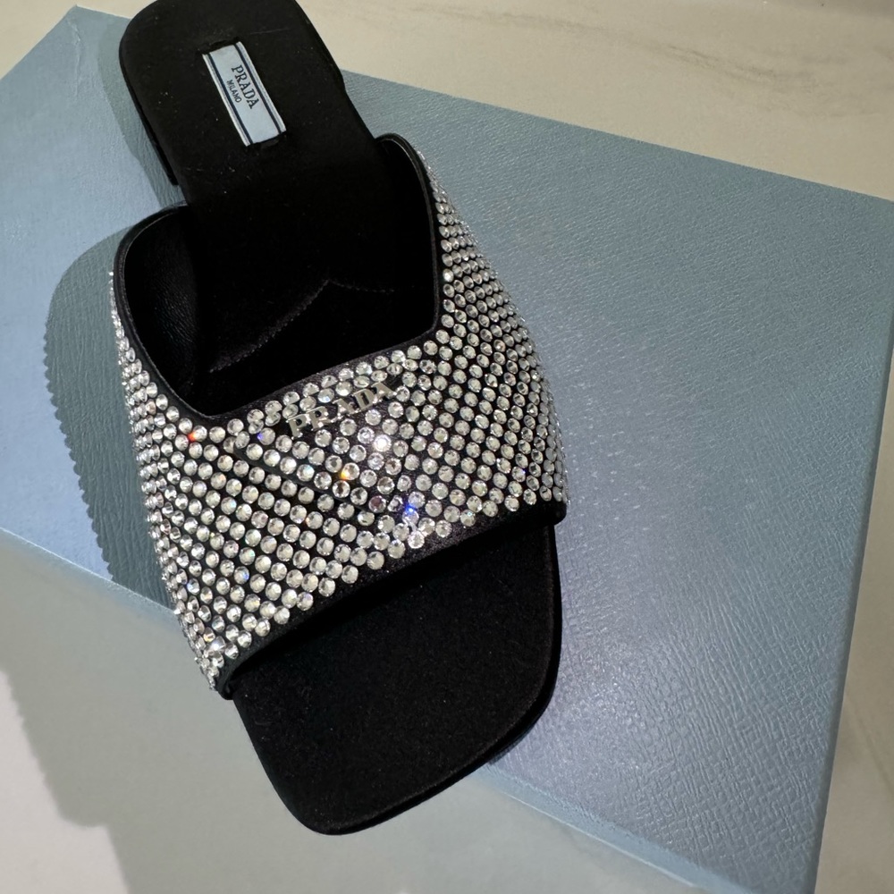 new blinged out slip on mules peas mules